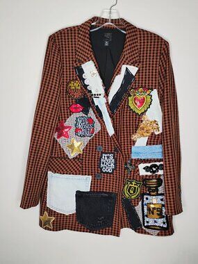 XL Brown and Black plaid blazer